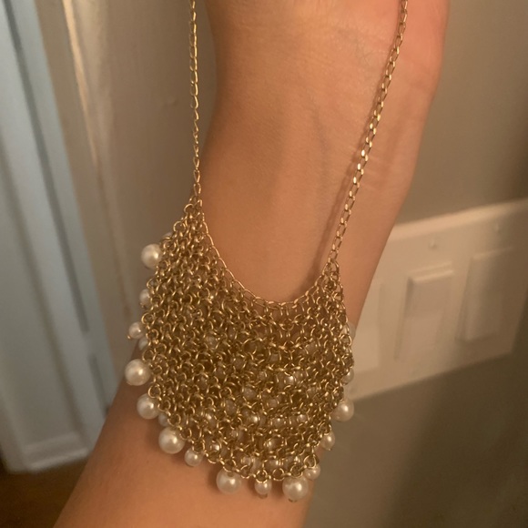 Gold & Pearl Cascading J Crew Necklace - Picture 5 of 5